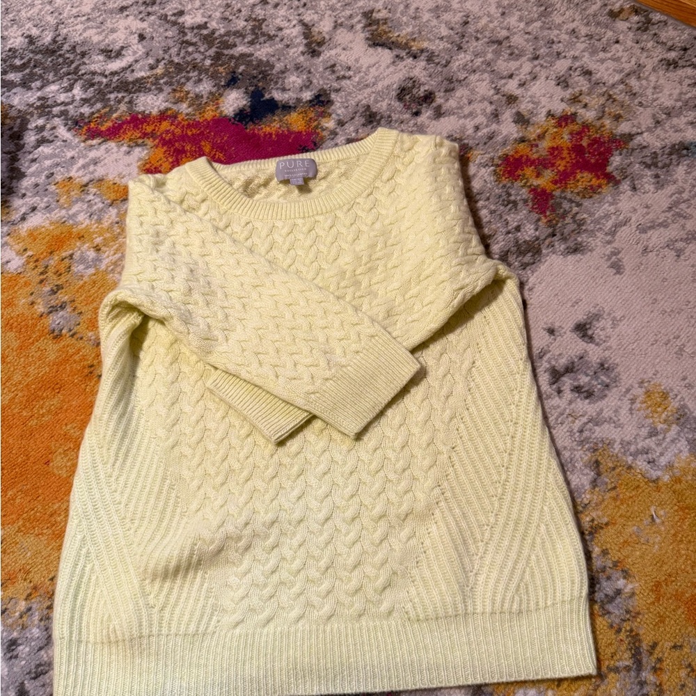 Pure Collection Lemon Cable Knit Sweater - Picture 2 of 3